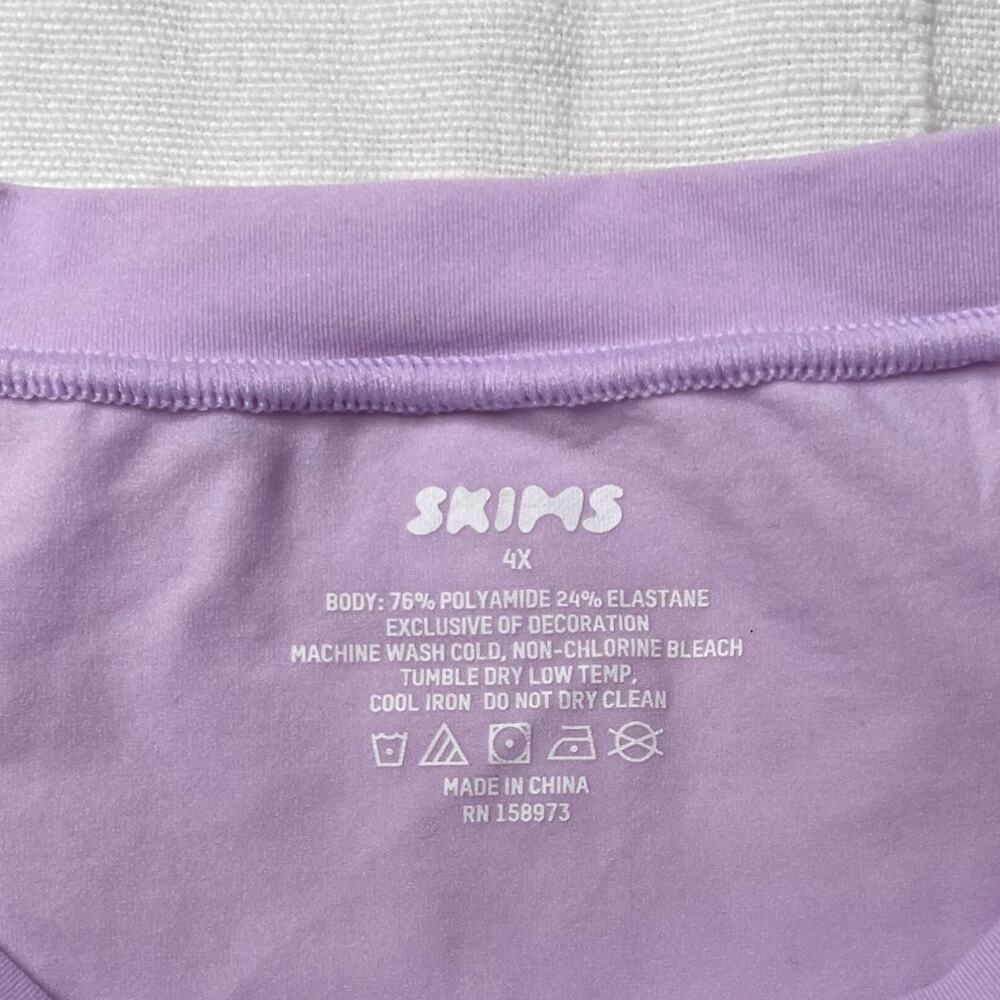 Skims Fits Everybody Long Sleeve Shirt Lavender Purple Sz 4X Stretch Comfy - Picture 5 of 5